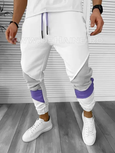 Pantaloni de trening albi conici K154 P20-2.1